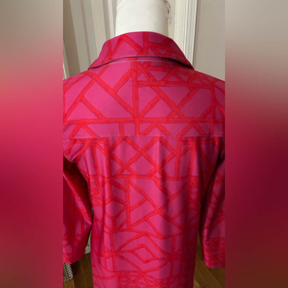 Vineyard Vines Sankaty Bamboo Lattice Margo Shirt Dress in pink Sz Small - Picture 7 of 8